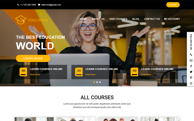 образовательный курс тема wordpress