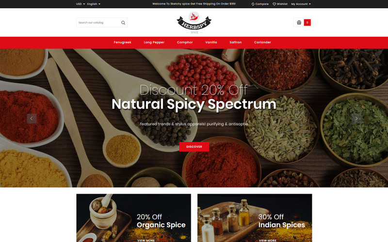 Spice and Food Store PrestaShop Theme