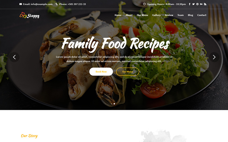 адаптивный шаблон целевой страницы food &amp; resturant