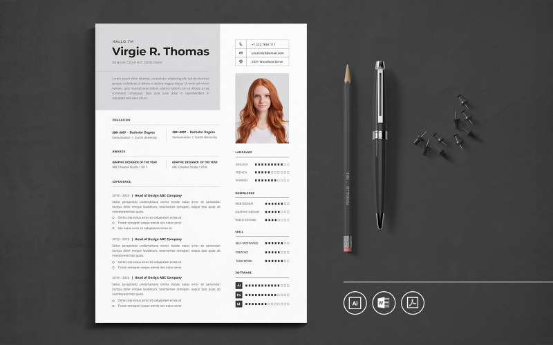 Download Резюме "CV  Vol.42 Resume Template" / CV  Vol.42 Resume Template - Резюме на тему графика resume,cv,minimalist,professional,modern,elegant,minimal,business,hiring,company,job,entrepreneur,indesign,word,corporate,hire,professional cv,cv resume template,cv resume bundle,minimalist c