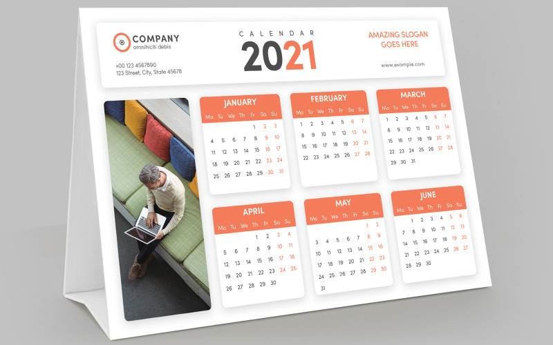 Download Planner "Desk Tent Calendar 2021 Planner" / Desk Tent Calendar 2021 Planner - Planner на тему графика desk calendar,office,month,face,company,marketing,calendar 2021,year,agency,business