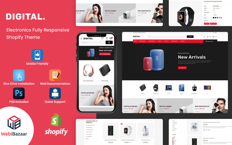 многоцелевая электроника shopify тема
