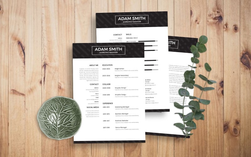 Download Резюме "Minimal CV Resume Template" / Minimal CV Resume Template - Резюме на тему графика cv,template,modern,professional,clean,job,offer,jobs,letter,curriculum,vitae,resume,resumes,minimal,creative,print,ready,templates