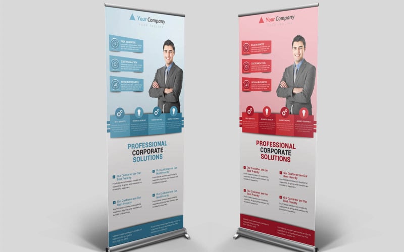 Download PSD шаблон "Professional Corporate PSD Template" / Professional Corporate PSD Template - PSD шаблон на тему графика roll up banner,banner,stand banner,tradeshow,display banner,photoshop,psd template