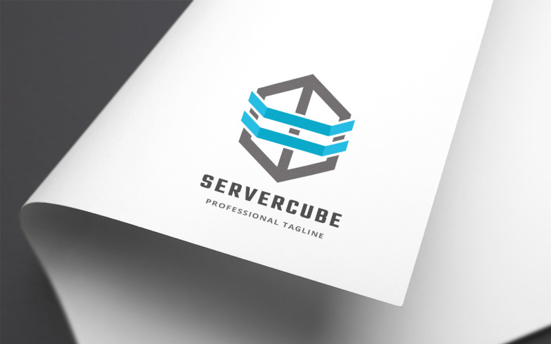 Download Шаблон логотипа "Server Cube Logo Template" / Server Cube Logo Template - Шаблон логотипа на тему графика backup,bit hosting,branding,cloud server,cube server,data box,data cube,digital,file hosting,hexagon,hosting,matrix,secured,server,shared hosting,tech,technology,upload,web server