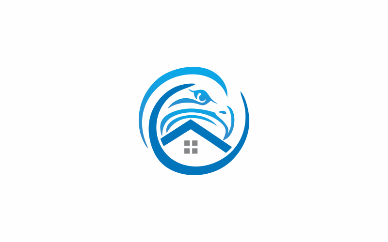 Download Шаблон логотипа "House Eagle Logo Template" / House Eagle Logo Template - Шаблон логотипа на тему графика vector,eagle,house,design,illustration,symbol,emblem,home,icon,element,company,estate,real,concept,logo,abstract,template,graphic,animal