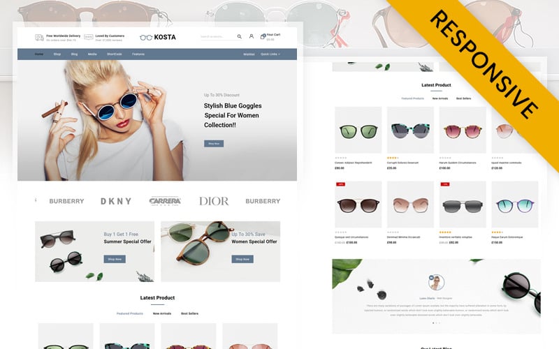 Kosta Goggles Store WooCommerce Theme