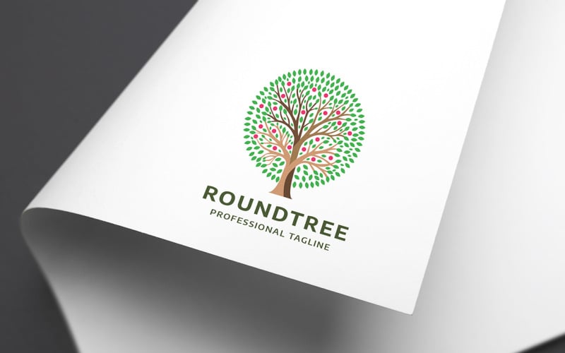 Download Шаблон логотипа "Round Tree Logo Template" / Round Tree Logo Template - Шаблон логотипа на тему графика agency,circle,clean,earth,eco,eco friendly,ecology,energy,environment,flat,fresh,green,grow,growth,herbal,landscape,leaf,leave,life,natural
