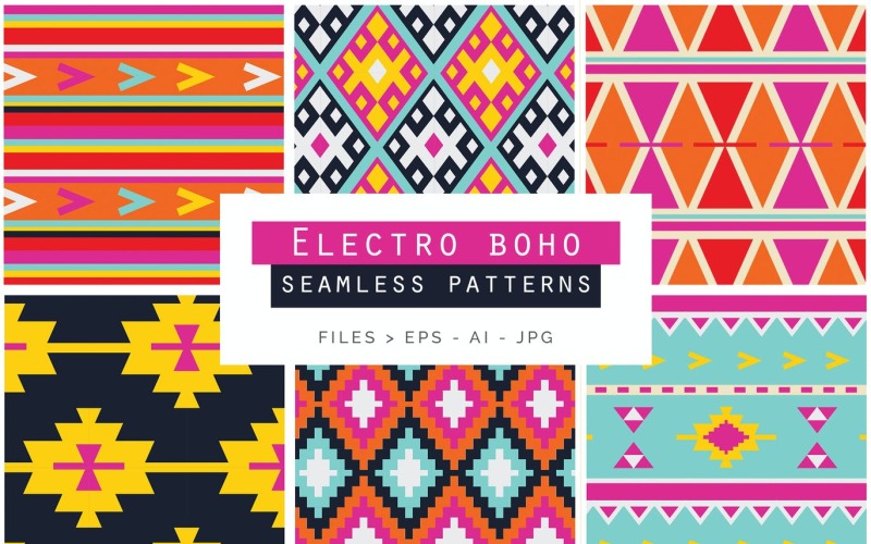 Download Pattern "Boho Seamless Vector Pattern" / Boho Seamless Vector Pattern - Pattern на тему графика pattern,pattern set,vector,print,fashion,craft