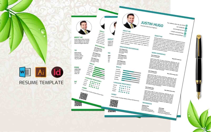 Download Резюме "Justin Hugo- Professional Engineering CV Resume Template" / Justin Hugo- Professional Engineering CV Resume Template - Резюме на тему графика clean,professional,a4,cover letter,resume template,creative,curriculum vitae,portfolio,cv design,elegant,male,female,resume illustrator,resume indesign,print,personal,post graduate,simple,mod