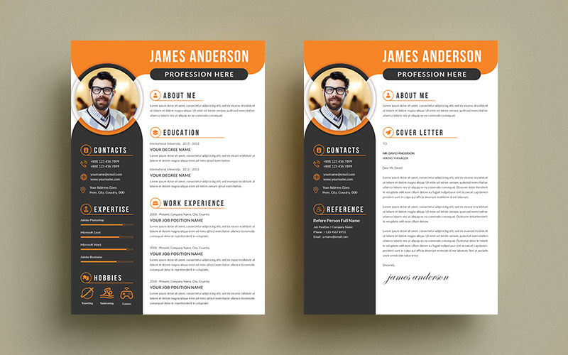 Download Резюме "Modern CV Anderson Resume Template" / Modern CV Anderson Resume Template - Резюме на тему графика cv resume,resume,resume template,clean cv,cover letter,curriculum vitae,creative cv,cv design,cv template,modern cv,a4,a4 size,letter size,employment,professional cv,formal resume,job resume,