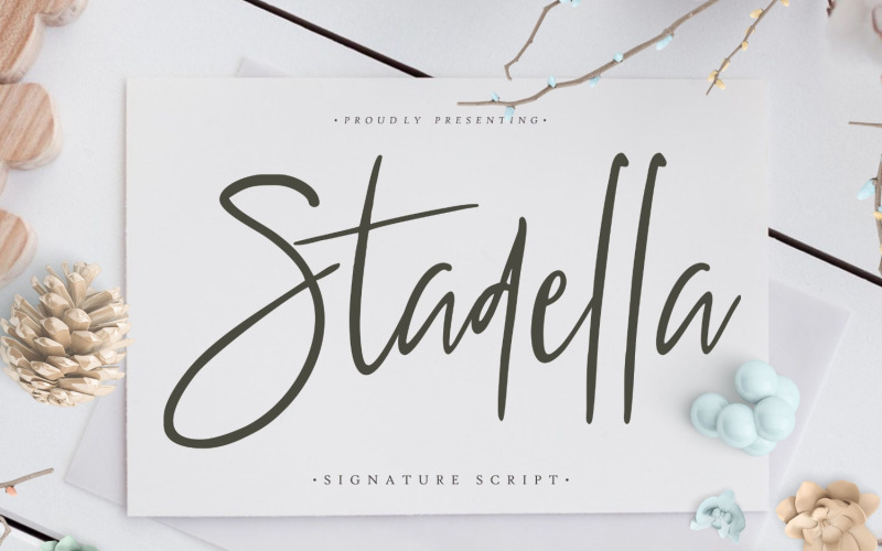 Download Шрифт "Stadella Signature Cursive Font" / Stadella Signature Cursive Font - Шрифт на тему графика script,branding,handwriting,handwritten,brush,quotes,calligraphy,logo,typography,signature,elegant,invitation,wedding,vintage,fashion