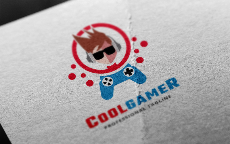 Download Шаблон логотипа "Cool Gamer Logo Template" / Cool Gamer Logo Template - Шаблон логотипа на тему графика anime,cartoon,clan,coder,console,cool,creative,ear piece,game,gamer,gamers,geek,glasses,guild,head,headset,laptop,mascot,mobile,nerd