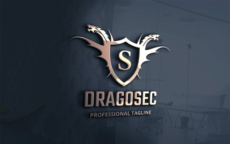Download Шаблон логотипа "Dragon Security Logo Template" / Dragon Security Logo Template - Шаблон логотипа на тему графика aggressive,ancient,army,bold,clan,classic,dark,dragon,emblem,family,finance,force,game,guard,heraldry,knight,production,rock,security,shield