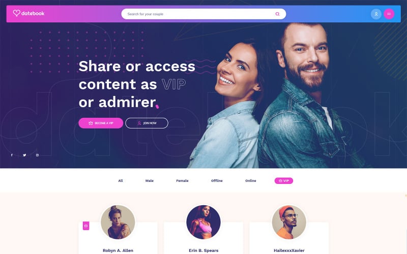 знакомства и обмен контентом сеть wordpress тема