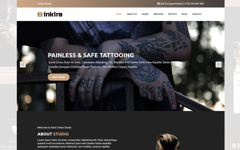Tattoo Studio Website Template