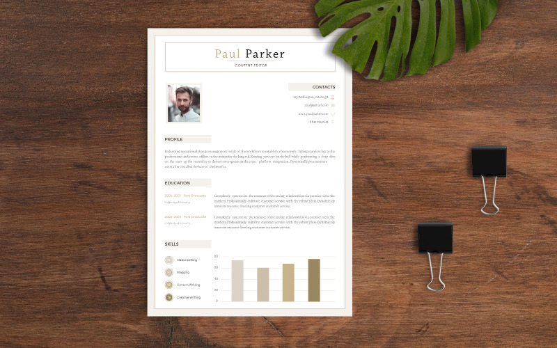 Download Резюме "Content Editor CV Resume Template" / Content Editor CV Resume Template - Резюме на тему графика professional,cv,template,resume,curriculum,vitae,print,templates,corporate,cover,letter,job,offer,clean