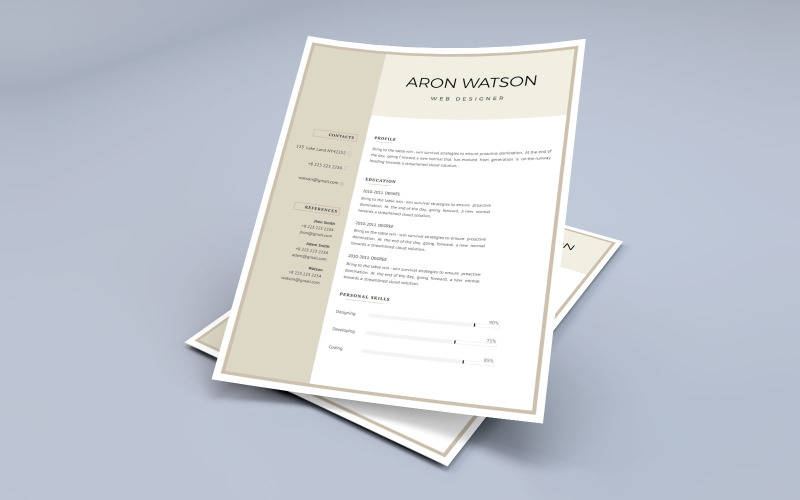 Download Резюме "Professional Web Designer  CV Resume Template" / Professional Web Designer  CV Resume Template - Резюме на тему графика template,minimalist,business,interview,personal,cv,modern,resume,elegant,layout,vector,simple,page,print,job,creative,application,professional,web,designer