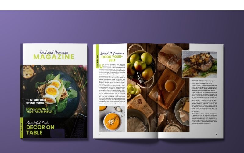 Download Magazine Template "Food Beverage Magazine Template" / Food Beverage Magazine Template - Magazine Template на тему графика a4,adobe indesign,book,catalogs,cover,furniture,information,journal,letter,magazine,newspaper,page,paper,print,project,template