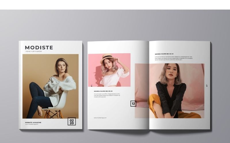 Download Magazine Template "MG19 Modiste Magazine Template" / MG19 Modiste Magazine Template - Magazine Template на тему графика a4,adobe indesign,book,catalogs,cover,furniture,information,journal,letter,magazine,newspaper,page,paper,print,project,template