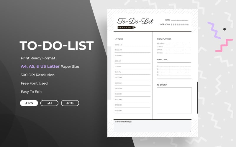 Download Planner "To-Do List Planner" / To-Do List Planner - Planner на тему графика day,timer,check,list,planner,events,project,time,management,productivity,increase,daily,projects,todo,listing,works