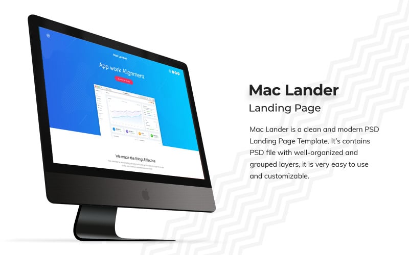 Download PSD шаблон "Mac App Landing Page PSD Template" / Mac App Landing Page PSD Template - PSD шаблон на тему графика mac,app,landing,page,psd,templates,template,kit,kits,ui,ux,application,applications,pack,backend,panel,project,management,web