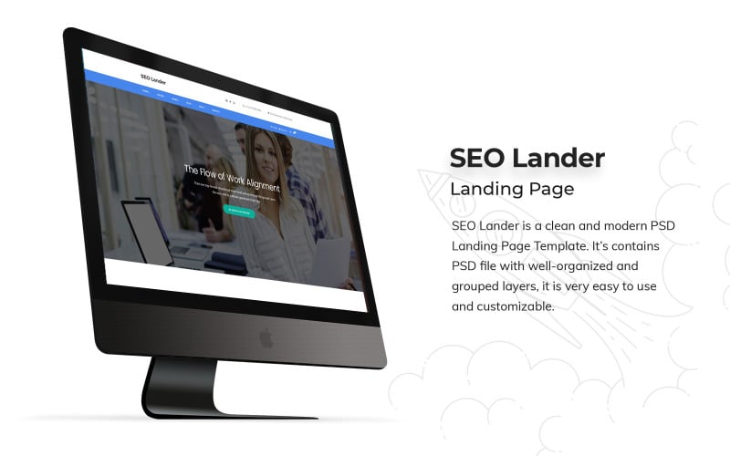 Download PSD шаблон "SEO Landing Page PSD Template" / SEO Landing Page PSD Template - PSD шаблон на тему графика seo,landing,page,psd,templates,template,pages,design,designs,modern,ui,ux,kit,kits,pack,application,backend,panel,project,management