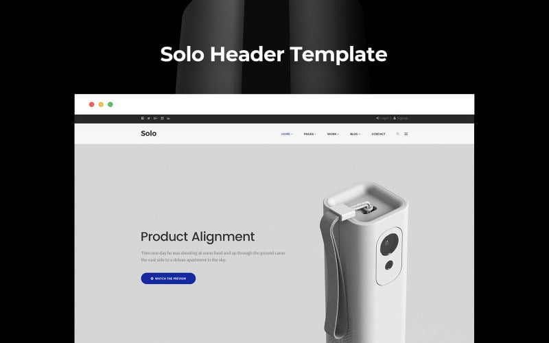 Download PSD шаблон "Solo Header PSD Template" / Solo Header PSD Template - PSD шаблон на тему графика solo,header,psd,template,templates,design,designs,product,alignment,ui,ux,kit,kits,pack,application,backend,panel,project,management,web