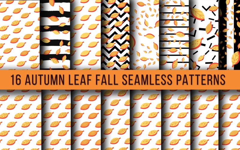 Download Pattern "Autumn Leaf Fall Seamless Pattern" / Autumn Leaf Fall Seamless Pattern - Pattern на тему графика hand-drawn,illustration,design,decorative,ornamental,nature,fall,autumn,vector,texture,natural,organic,fabric,color,abstract,yellow,star,flat,tree,orange,colorful,season,decoration,eco,enviro