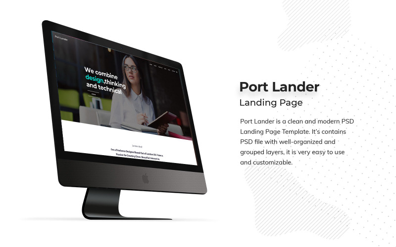 Download PSD шаблон "Portfolio Landing Page PSD Template" / Portfolio Landing Page PSD Template - PSD шаблон на тему графика portfolio,landing,page,psd,templates,port,lander,template,design,designs,ui,ux,kit,kits,pack,application,backend,panel,project,management