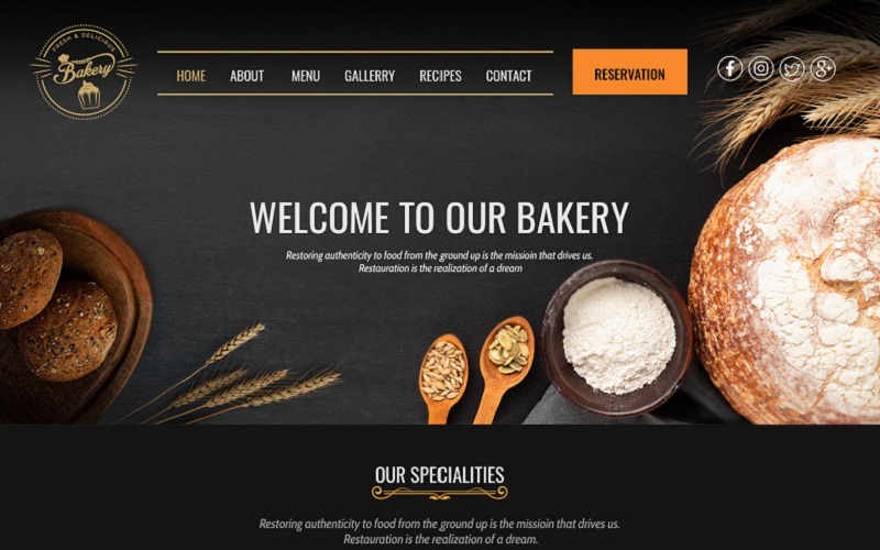 Download PSD шаблон "Restaurant PSD PSD Template" / Restaurant PSD PSD Template - PSD шаблон на тему графика restaurant,psd,design,template,food psd,bakery,photoshop