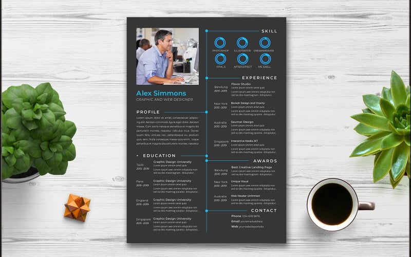 Download Резюме "PROFESSIONAL Resume Template" / PROFESSIONAL Resume Template - Резюме на тему графика resume,job,cv,curiculum vitae,modern,simple,professional,creative