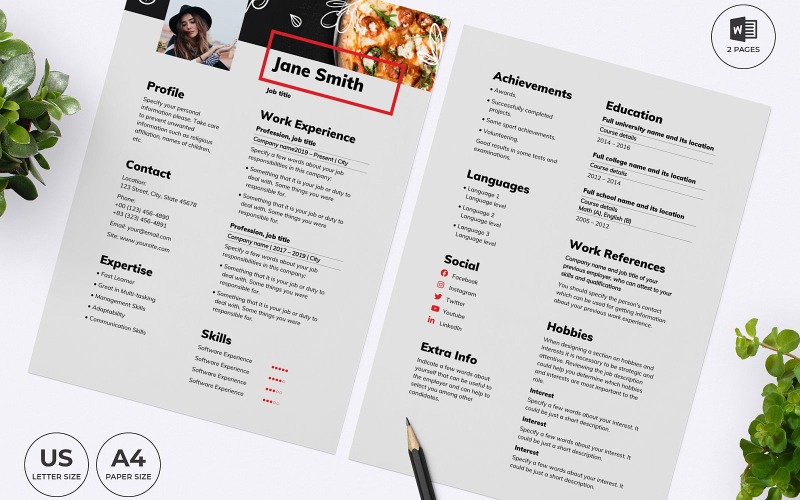 Download Резюме "Pizza Maker CV Resume Template" / Pizza Maker CV Resume Template - Резюме на тему графика resume template word,professional resume,cv template word,creative resume,modern resume,simple resume,one page resume,two page resume,resume infographic,music teacher,music maker,music resume