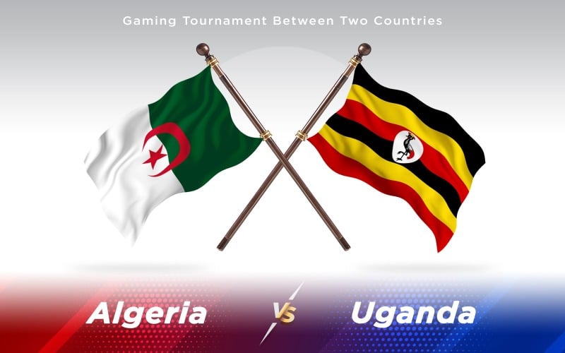 Download Иллюстрация "Algeria versus Uganda Two Countries Flags - Illustration" / Algeria versus Uganda Two Countries Flags - Illustration - Иллюстрация на тему графика national,patriotic,europe,asia,republic,map,flag,country,cartography,geography,nation,illustration,graphic,vector,state,world,isolated,symbol,border,icon