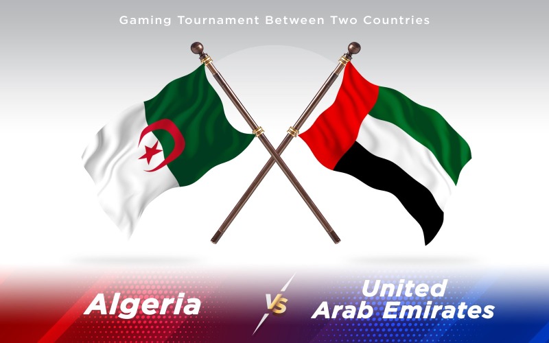 Download Иллюстрация "Algeria versus United Arab Emirates Two Countries Flags - Illustration" / Algeria versus United Arab Emirates Two Countries Flags - Illustration - Иллюстрация на тему графика national,patriotic,europe,asia,republic,map,flag,country,cartography,geography,nation,illustration,graphic,vector,state,world,isolated,symbol,border,icon