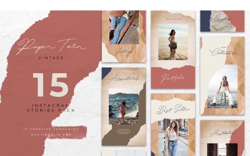 Download Шаблон для соцсетей "Instagram Stories Paper Tohn Social Media Template" / Instagram Stories Paper Tohn Social Media Template - Шаблон для соцсетей на тему графика adobe photoshop,banner,brand,instagram,lifestyle,online,posts,social media,stories,style,template,trendy