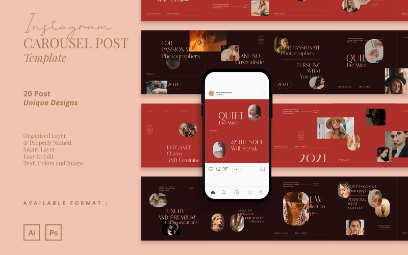 Download Шаблон для соцсетей "Luxury Carousel Instagram Post Template for Social Media" / Luxury Carousel Instagram Post Template for Social Media - Шаблон для соцсетей на тему графика luxury post,carousel post,elegant,beauty,post template,instagram post,catalogue,product advertisement,fashion,modern,beauty blogger,influencer,carousel instagram post,carousel instagram templ