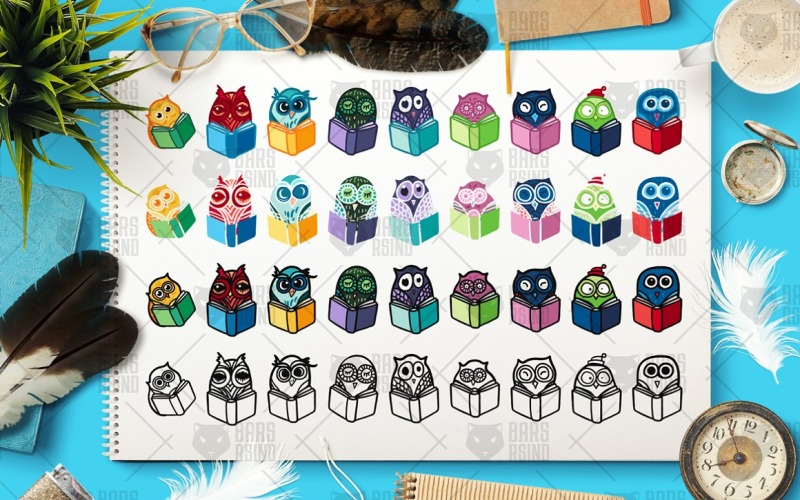 Download Vector "Fun Owls With Books - Vector Image" / Fun Owls With Books - Vector Image - Vector на тему графика book,owl,vector,illustration,education,bird,animal,school,isolated,art,character,wise,learn,knowledge,wisdom,read,symbol,cute,study,smart