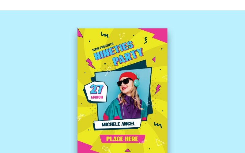 Download Vector "Poster Nineties Party - Vector Image" / Poster Nineties Party - Vector Image - Vector на тему графика poster,vector,illustration,creative,artistic,design,musician,classic