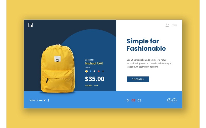 Download UI элементы "Hero 41 Yellow Backpack UI Elements" / Hero 41 Yellow Backpack UI Elements - UI элементы на тему графика clean,hero header,interface design,landing,modern,photoshop,responsive,template,theme,website