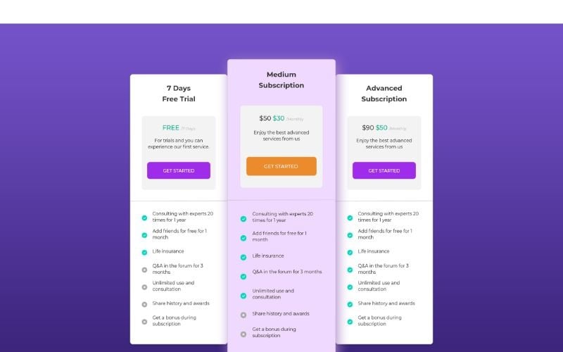 Download UI элементы "PT 30 Purple UI Elements" / PT 30 Purple UI Elements - UI элементы на тему графика adobe photoshop,adobe xd,business,buy,comparison,interface,label,package,premium,price,table,pricing,template,ui,web,elements,website