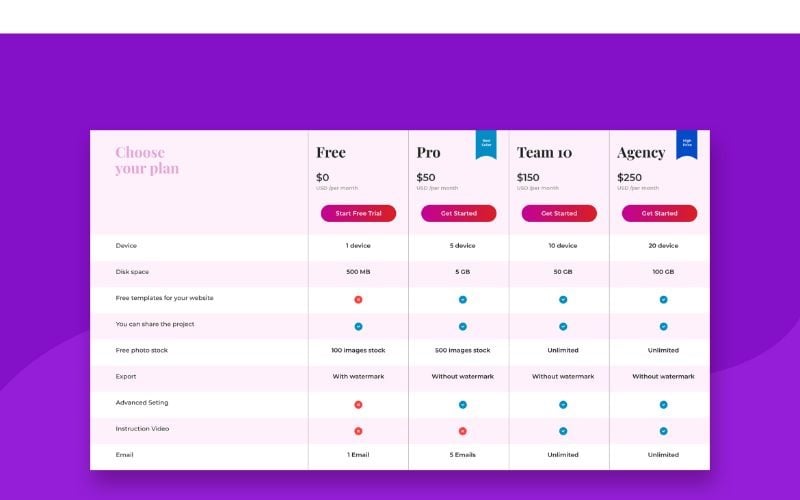 Download UI элементы "PT 41 Plan Service Pack 2 UI Elements" / PT 41 Plan Service Pack 2 UI Elements - UI элементы на тему графика adobe photoshop,adobe xd,business,buy,comparison,interface,label,package,premium,price,table,pricing,template,ui,web,elements,website