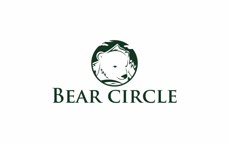 Download Шаблон логотипа "Bear Circle Logo Template" / Bear Circle Logo Template - Шаблон логотипа на тему графика circle,bear,illustration,vector,design,animal,white,symbol,icon,graphic,nature,abstract,black,predator,color,green,logo,arctic,simple,element