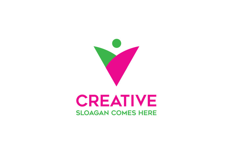 Download Шаблон логотипа "Creative Logo Template" / Creative Logo Template - Шаблон логотипа на тему графика creative,vector,illustrator,eps,graphics,art,logo,design,template,imagination,invention,abstracter,v letter,human icon,circle,growth