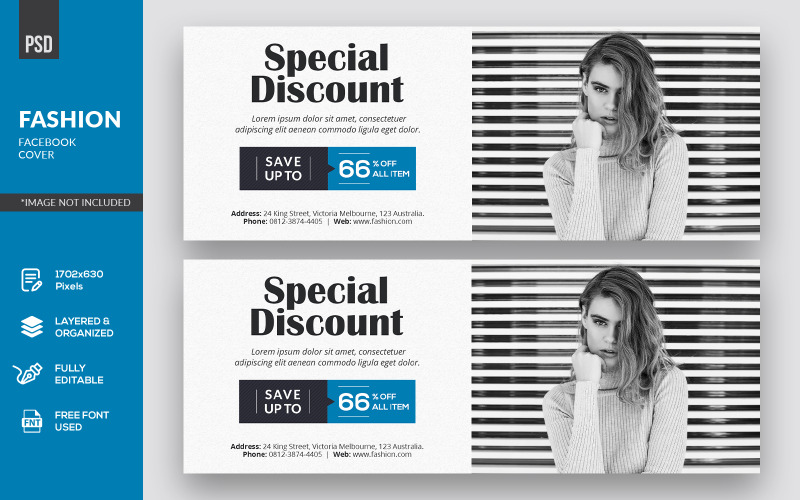 Download Шаблон для соцсетей "Minimalist Fashion Facebook Cover Social Media Template" / Minimalist Fashion Facebook Cover Social Media Template - Шаблон для соцсетей на тему графика facebook,store,banner,shopping,sale,seasons,friday,fashion,template,social,fb,timeline,cover,graphic,marketing,advertising,promotion,business