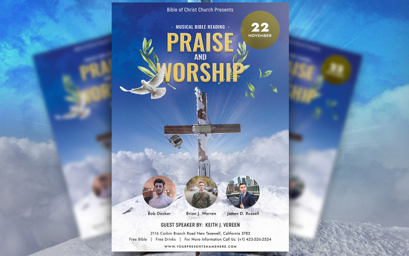 Download Фирменный стиль "Stem - Church Flyer Design - Corporate Identity Template" / Stem - Church Flyer Design - Corporate Identity Template - Фирменный стиль на тему графика flyer,a4,poster,church,pastor,conference,meeting,worship,sunday,christ,bible,event,banner,mockup,socialmedia