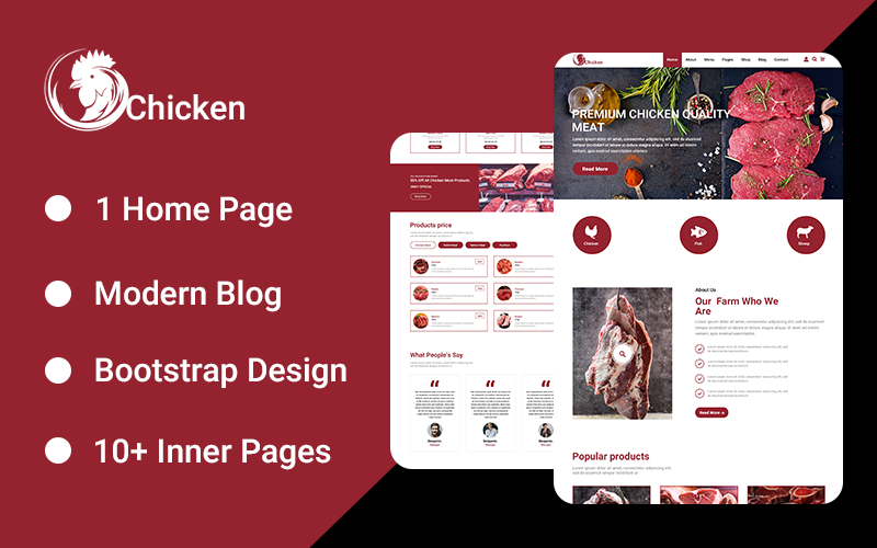 Download PSD шаблон "Chicken Landing Page PSD Template" / Chicken Landing Page PSD Template - PSD шаблон на тему еда и ресторан chicken landing page,chicken,landing page,chicken delivery,delivery,restorent,resto,food,home delivery