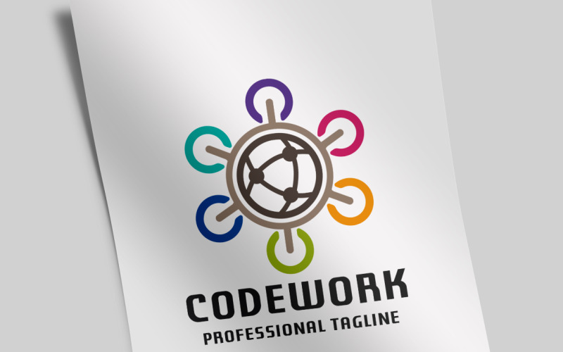 Download Шаблон логотипа "Code Work Logo Template" / Code Work Logo Template - Шаблон логотипа на тему графика best logo,code,codes,computer,cool,cool logo,css,cute,fav,fun,game,gamer,gaming,html,icon,javascript,network,networking,program,programmer