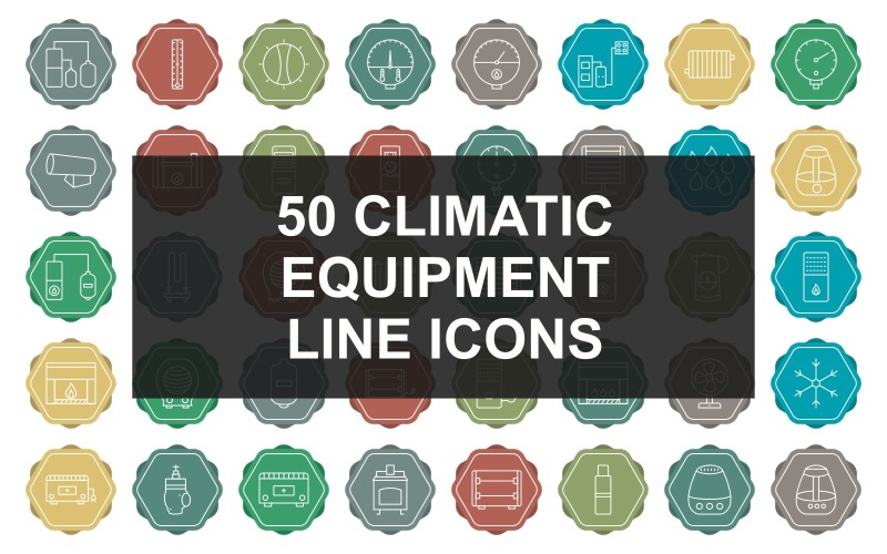 Download Набор иконок "50 Climatic Equipment Line Multicolor Background Icon Set" / 50 Climatic Equipment Line Multicolor Background Icon Set - Набор иконок на тему weather weather station,water heater,water boiler,valve,underfloor heating,towel dryer,thermostatic head,thermostat,thermo regulator,thermometer,temperature knob,temperature indicator,thankless water
