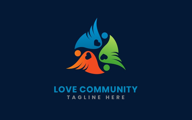 Download Шаблон логотипа "Angel Community Logo Template" / Angel Community Logo Template - Шаблон логотипа на тему графика community,spa,clinics,wellness,fitness,nature,hope,faith,happiness